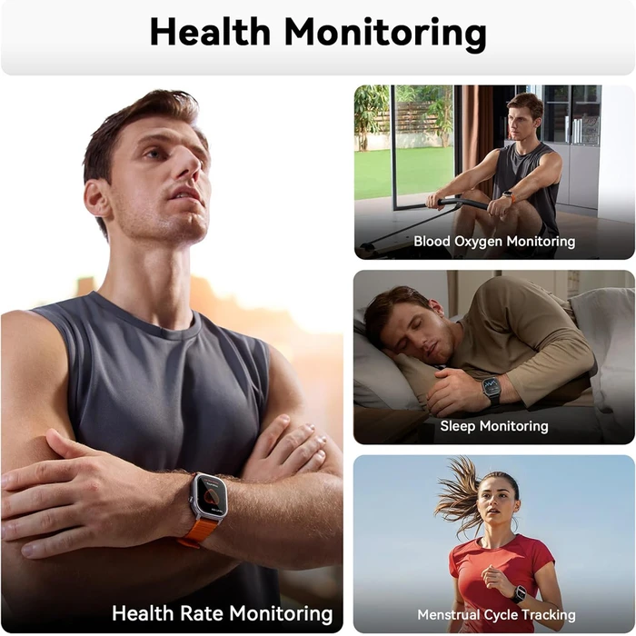 KOSPET Pulse Aluminium Smartwatch with Heart Rate Monitor, 1.96" AMOLED, IP68 (Black)