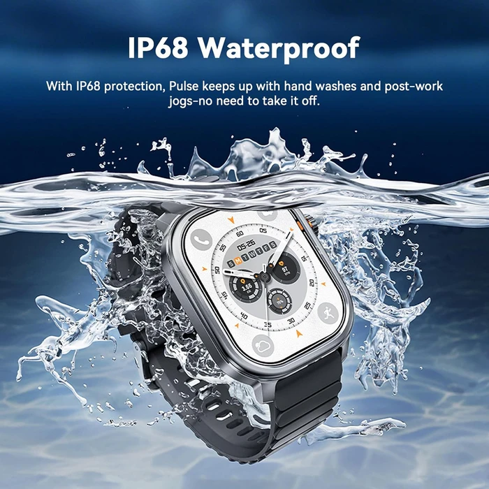 KOSPET Pulse Aluminium Smartwatch with Heart Rate Monitor, 1.96" AMOLED, IP68 (Black)