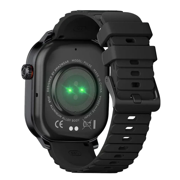 KOSPET Pulse Aluminium Smartwatch with Heart Rate Monitor, 1.96" AMOLED, IP68 (Black)
