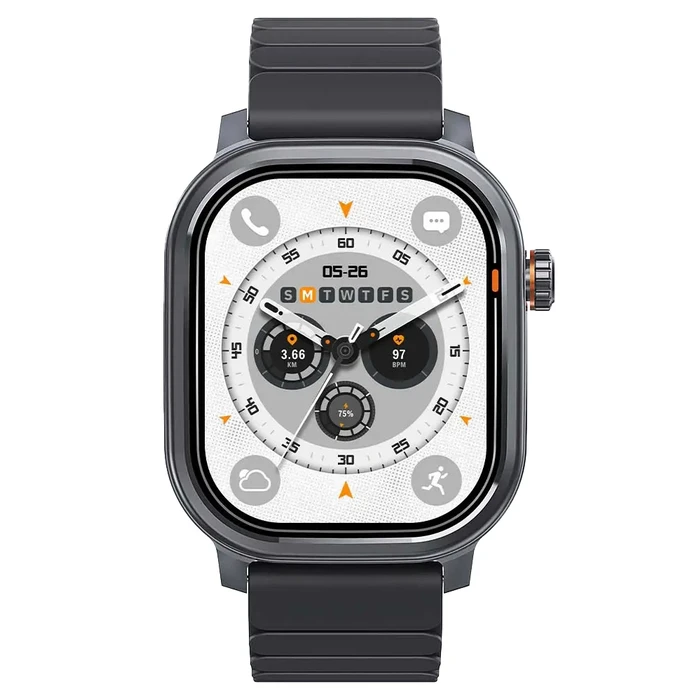 KOSPET Pulse Aluminium Smartwatch with Heart Rate Monitor, 1.96" AMOLED, IP68 (Black)