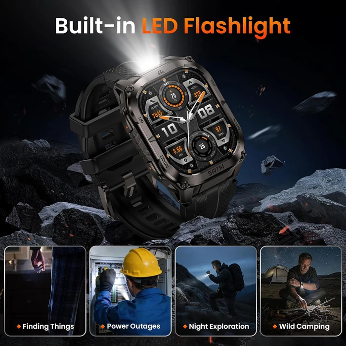KOSPET TANK M4C Smartwatch 1.96" AMOLED GPS Black (KOS-TANKM4C-BK)