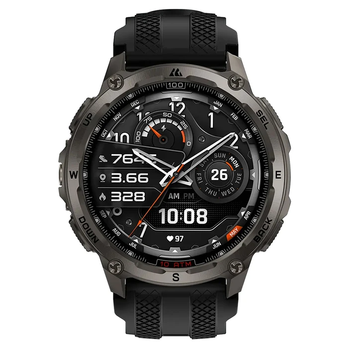 KOSPET TANK T4 Stainless Steel 49mm Waterproof Smartwatch with Heart Rate & Health Tracking (Black - M/L)