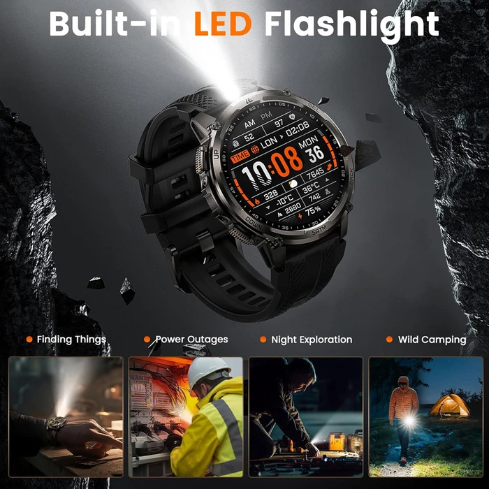 KOSPET TANK T4C Smartwatch 50mm Stainless Steel Black (M/L)