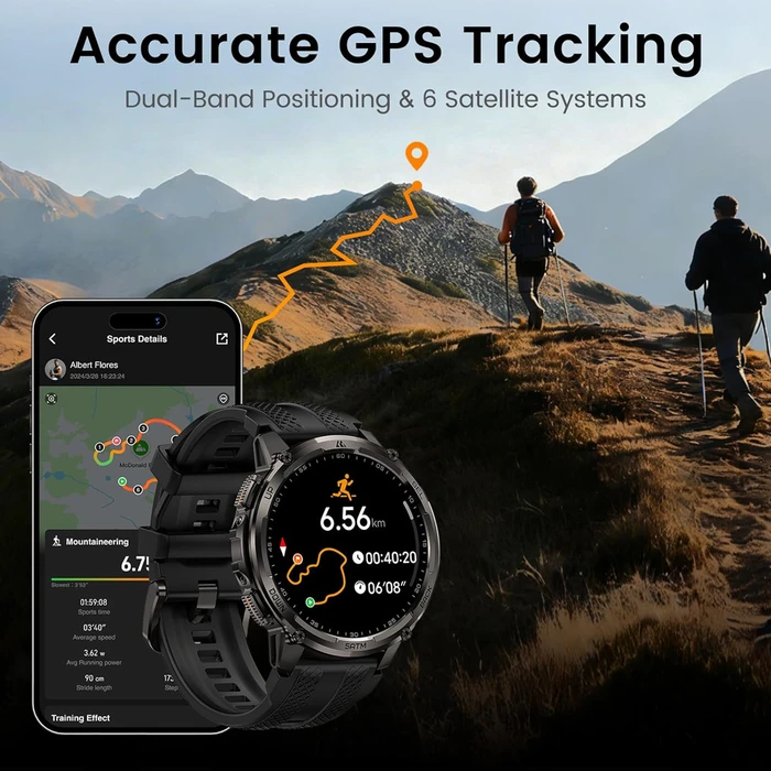 KOSPET TANK T4C Smartwatch 50mm Stainless Steel Black (M/L)