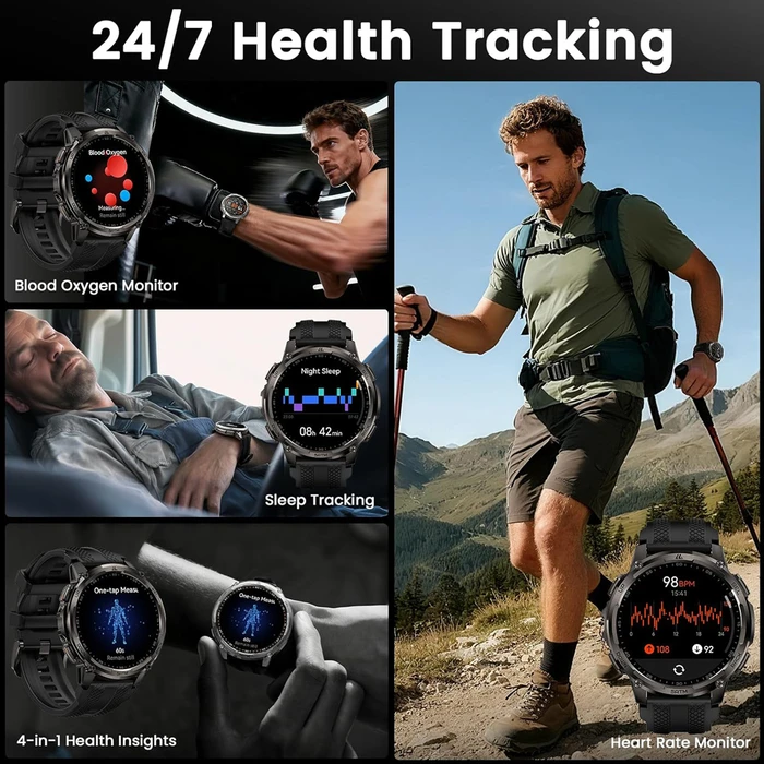 KOSPET TANK T4C Smartwatch 50mm Stainless Steel Black (M/L)