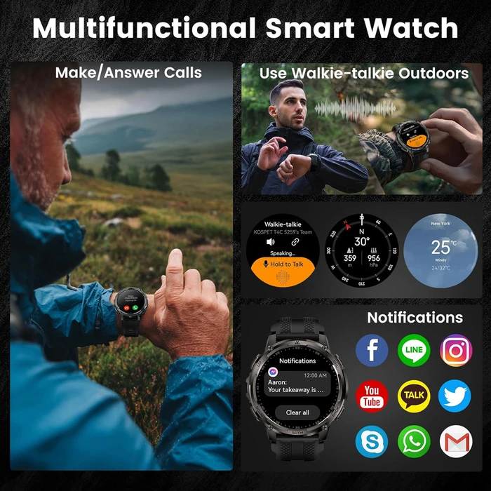 KOSPET TANK T4C Smartwatch 50mm Stainless Steel Black (M/L)