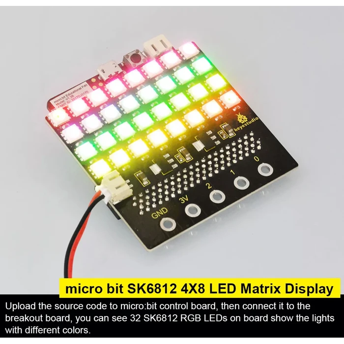 Μικροηλεκτρονικά Keyestudio SK6812 4x8 LED dot matrix shield KS0315 για Micro:bit