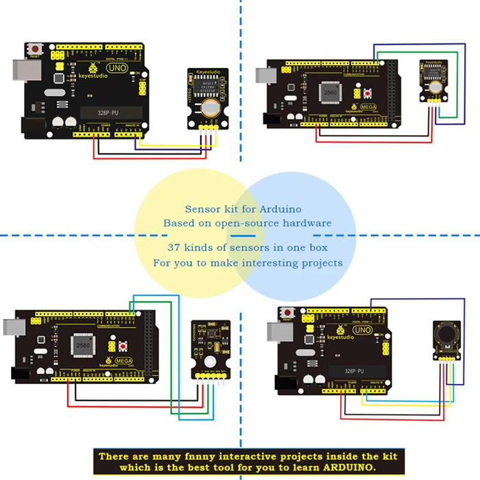 Μικροηλεκτρονικά Keyestudio 37 in 1 Sensor V2.0 kit για Arduino KS0399