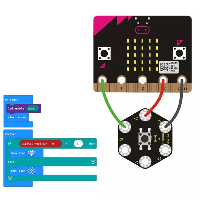 Μικροηλεκτρονικά Keyestudio button module KS0419 για Micro:bit