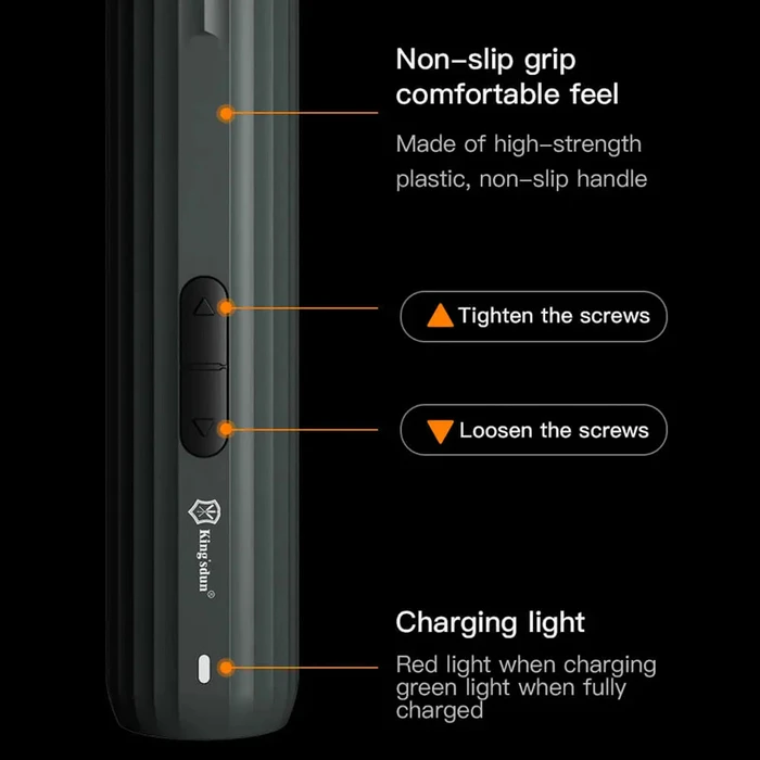 Kingsdun Σετ Ηλεκτρικό Κατσαβίδι Ks-882042 Με Led Φακό, 2000mah, 35 Σε 1