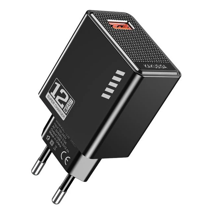 KAKUSIGA φορτιστής τοίχου USB 12W μαύρος KSC-1235
