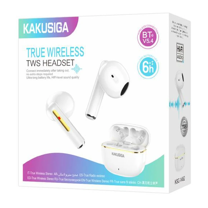 Kakusiga KSC-1482 Earbud Bluetooth Handsfree Ακουστικά με Θήκη Φόρτισης Λευκά