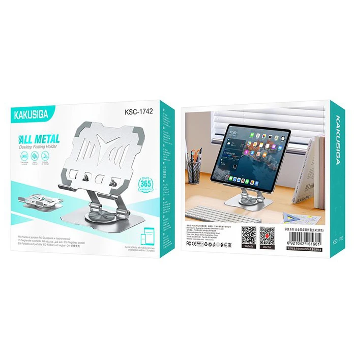 Kakusiga Ksc-1742 Βάση Tablet Γραφείου έως 13" σε Ασημί χρώμα