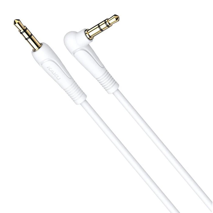 Καλώδιο Ήχου Kakusiga 3.5mm KSC-521, Aux, 90°, Hifi 1M, Λευκό
