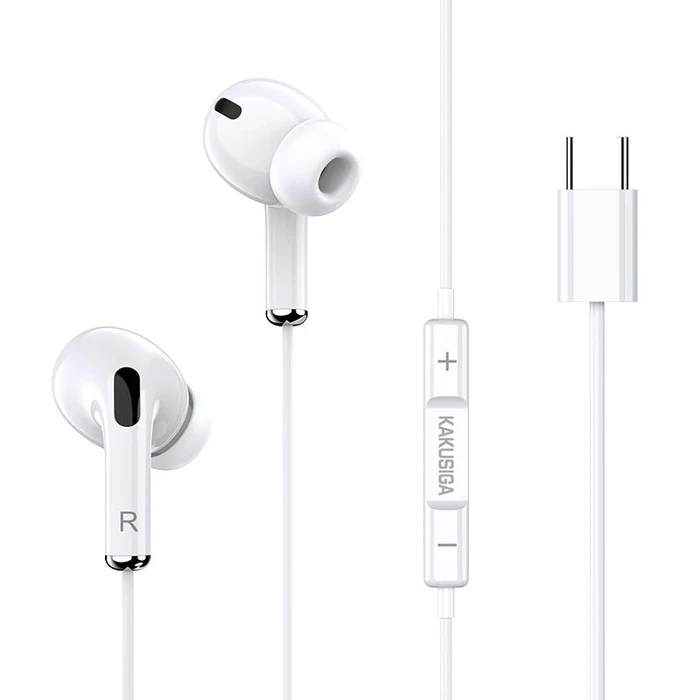 Handsfree Ακουστικά Kakusiga KSC-727, USB-C, 14.2Mm, 1.2M, Λευκά