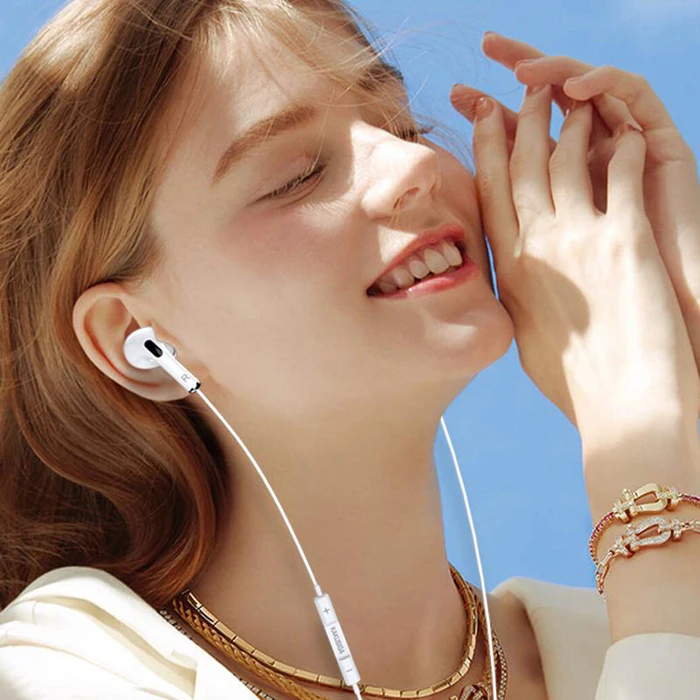 Handsfree Ακουστικά Kakusiga KSC-727, USB-C, 14.2Mm, 1.2M, Λευκά