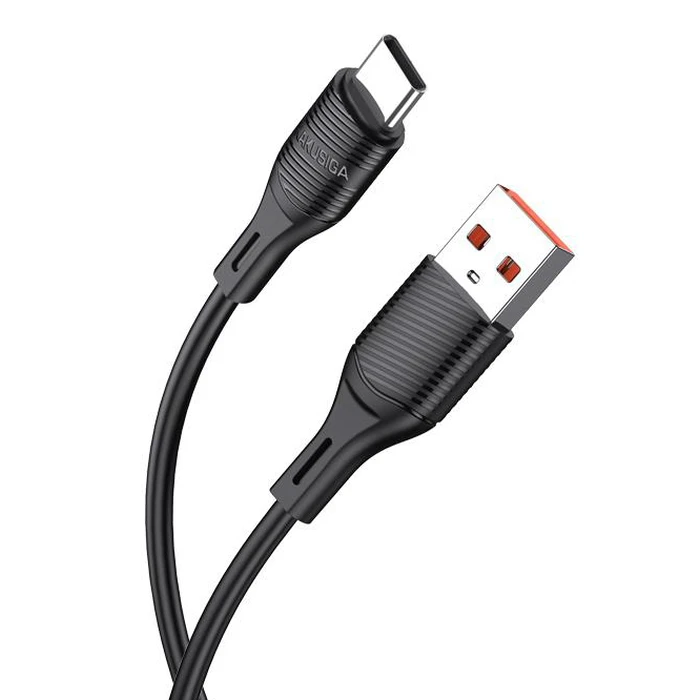 Καλώδιο USB-C Kakusiga σε USB KSC-953, Σιλικόνης, 3A, 480Mbps, 1M, Μαύρο