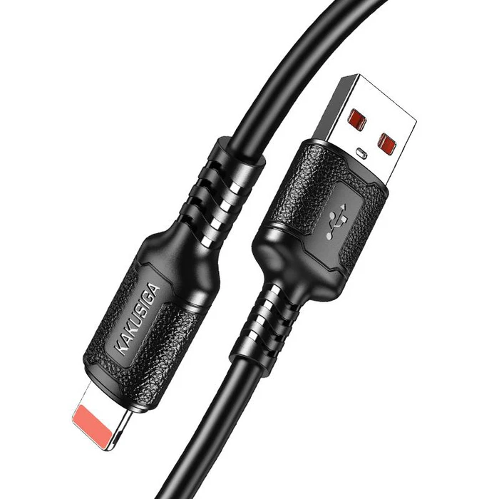 Καλώδιο Lightning Kakusiga σε USB KSC-984, Σιλικόνης, 3Α, 480Mbps, 1M, Μαύρο