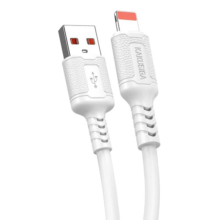 Καλώδιο Lightning Kakusiga σε USB KSC-984, Σιλικόνης, 3Α, 480Mbps, 1M, Λευκό
