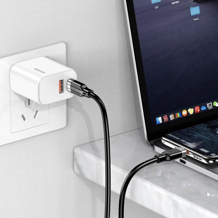 Καλώδιο USB-C Kakusiga σε USB-C KSC-995, Σιλικόνης, 100W, 480Mbps, 1M, Λευκό