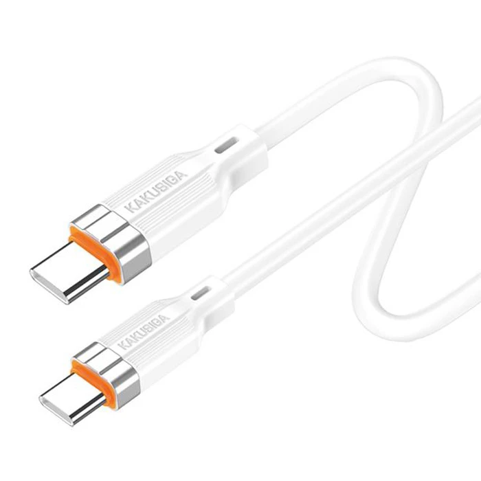 Καλώδιο USB-C Kakusiga σε USB-C KSC-995, Σιλικόνης, 100W, 480Mbps, 1M, Λευκό