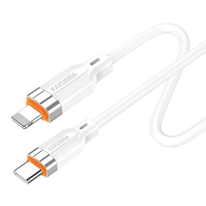 Καλώδιο Lightning Kakusiga σε USB-C KSC-995, Σιλικόνης, 30W, 480Mbps, 1M, Λευκό