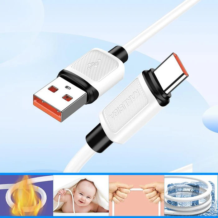 Καλώδιο USB-C Kakusiga σε USB KSC-998, Σιλικόνης, 5A, 480Mbps, 1M, Μαύρο