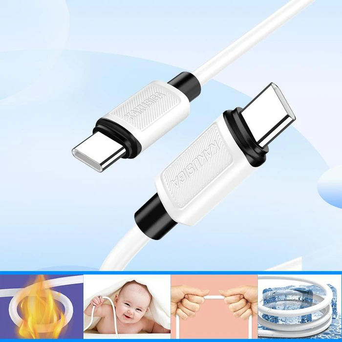 Καλώδιο USB-C Kakusiga σε USB-C KSC-998, Σιλικόνης, 100W, 480Mbps, 1M, Μαύρο