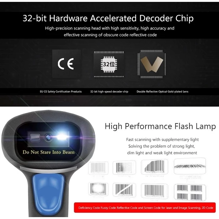 Barcode Scanner Netum Wired CCD 1D