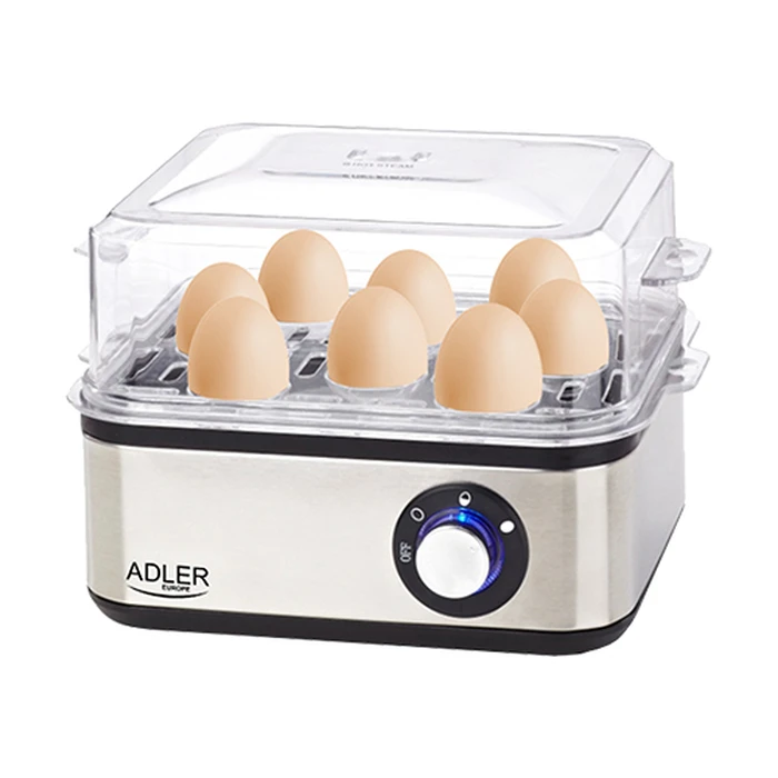Βραστήρας Αυγών Adler AD 4486 8 egg(s) 800 W Black,Satin steel,Transparent