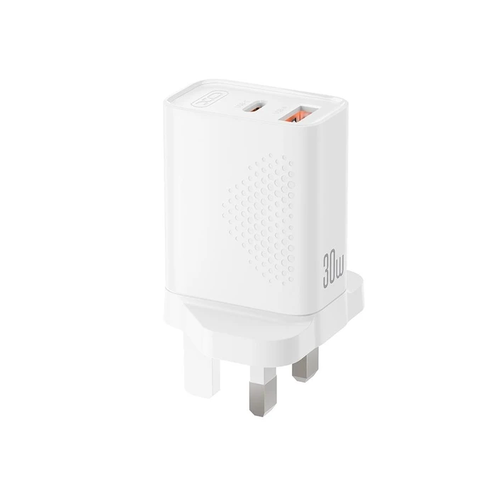 XO Φορτιστής Ταχείας Φόρτισης PD 30W & QC 18W USB-A + USB-C (L163 UK)