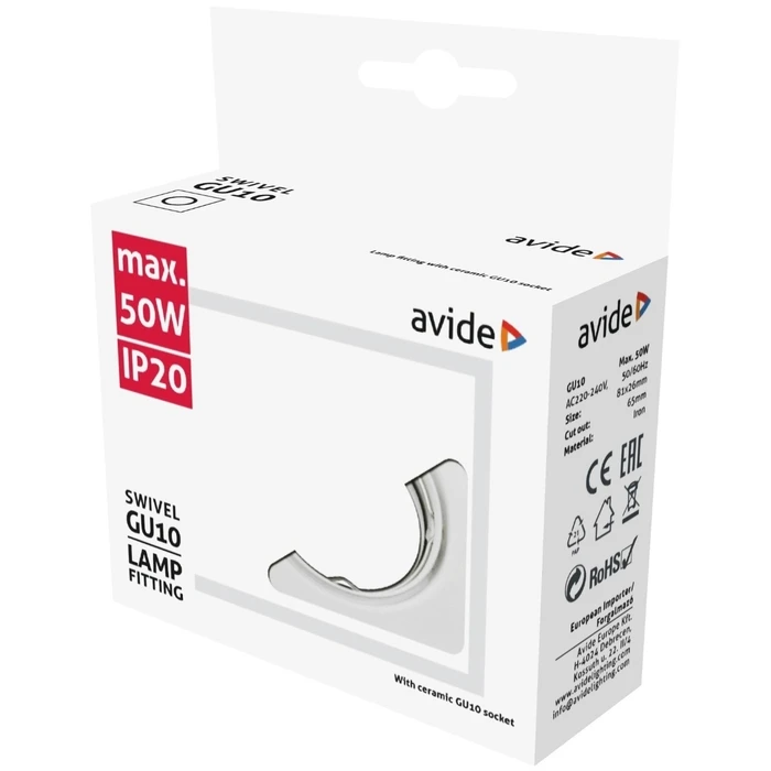 Χωνευτό Σποτ Avide GU10 Πλαίσιο Τετράγωνο Σαγρέ ʼσπρο