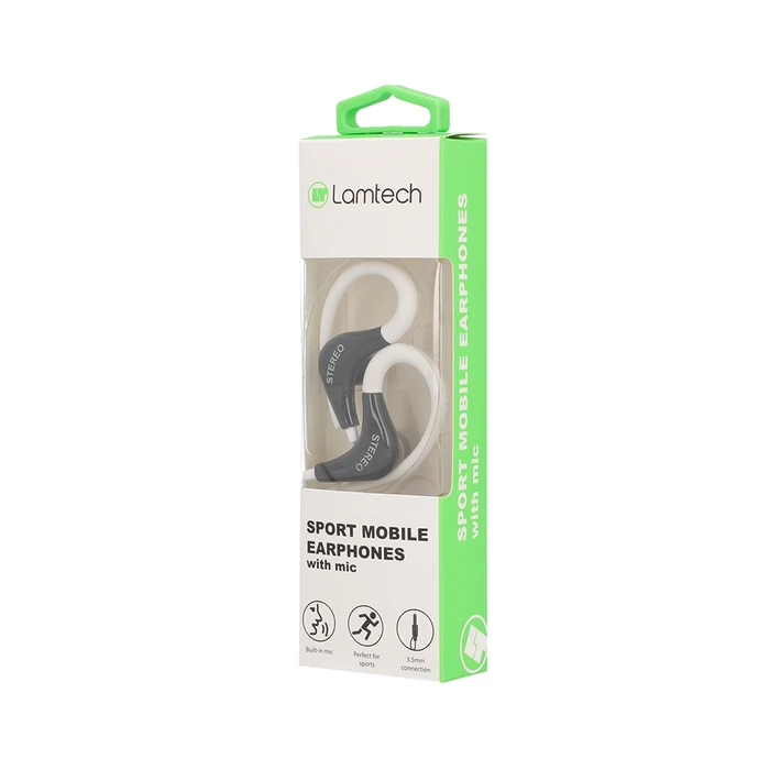 Handsfree Ακουστικά Lamtech SPORT With MIC WHITE