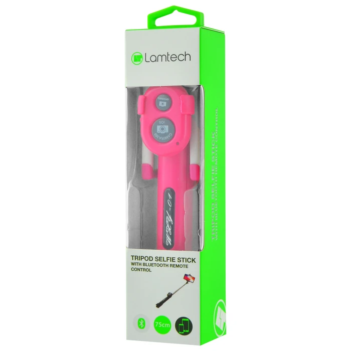 Τρίποδο Κινητών Lamtech 2in1 & SELFIE STICK ROSE RED