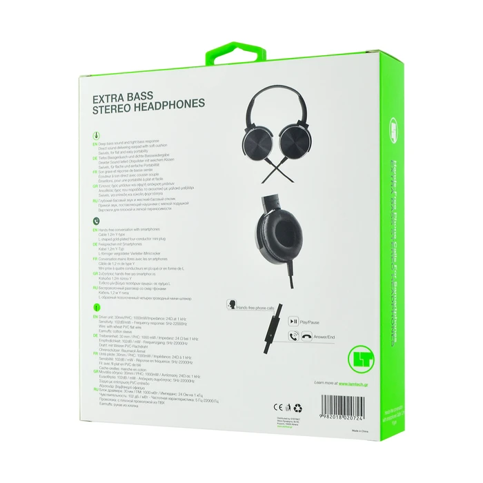 Headphones Lamtech EXTRA BASS Stereo With MIC