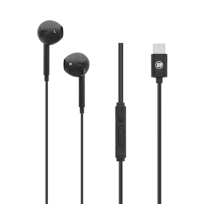 Handsfree Ακουστικά Lamtech Type-C With Microphone Black