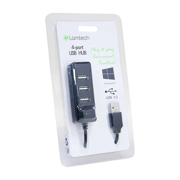 USB Hub Lamtech 4-PORT Black