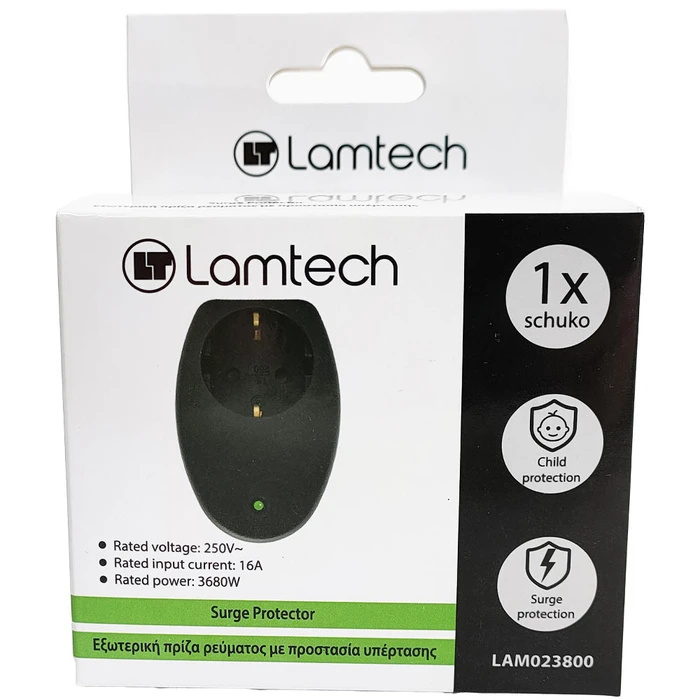 Εξωτερική Πρίζα Ασφαλείας Lamtech 16A 250V 3680W Black