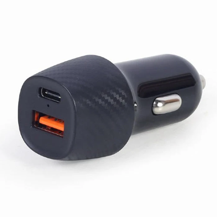 Φορτιστής Αυτοκινήτου Lamtech 2-PORT USB FAST Charger Type-C PD 18W Black
