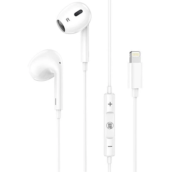 Handsfree Ακουστικά Lamtech Lightning With Microphone WHITE
