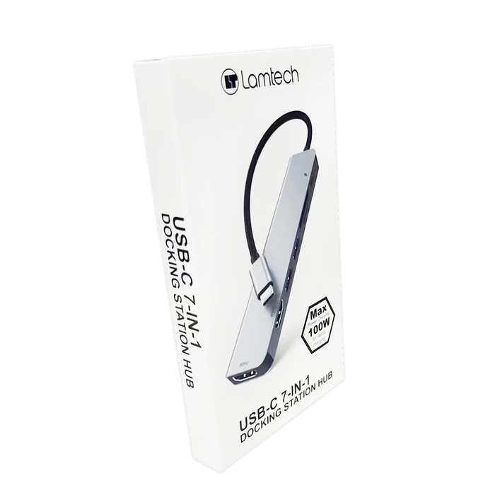 Docking Station Lamtech 7-In-1 Usb-C Dual Hdmi Pd100w