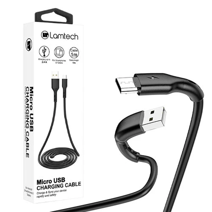 Καλώδιo USB Lamtech Data Micro 1m Black
