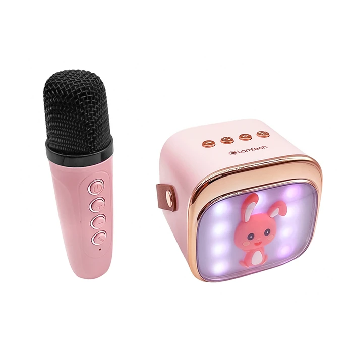 Karaoke Lamtech Bt5.4 Rgb Kid Speaker Pink With Mic Hoppee