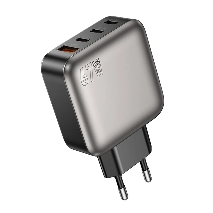 Φορτιστής Πρίζας Lamtech Four Ports Gan Pd67W Grey