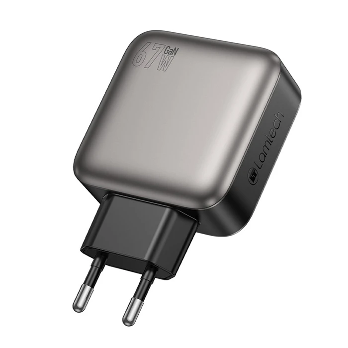 Φορτιστής Πρίζας Lamtech Four Ports Gan Pd67W Grey