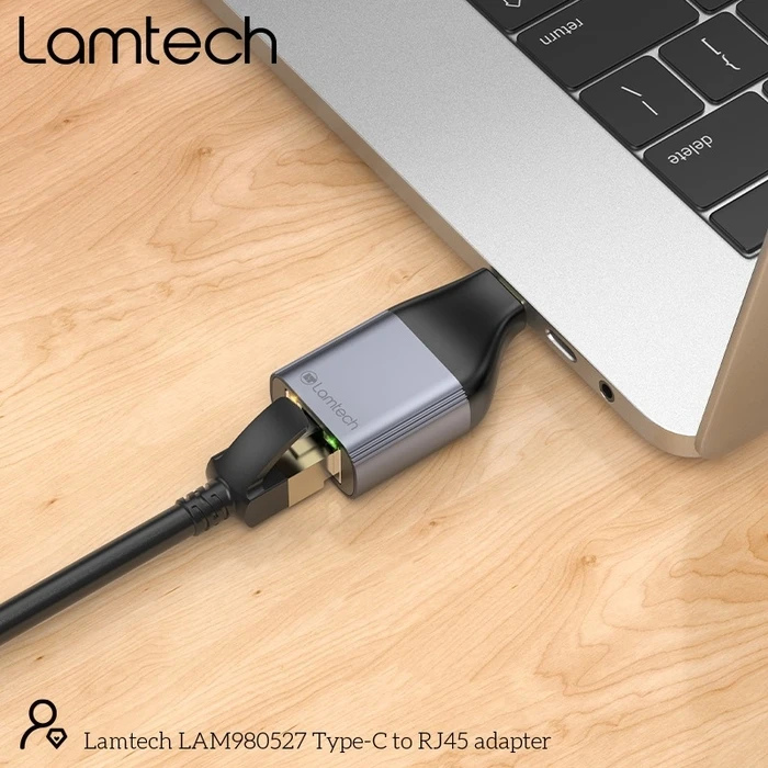 Αντάπτορας Δικτύου Lamtech USB-C To Rj45 Otg Ehternet