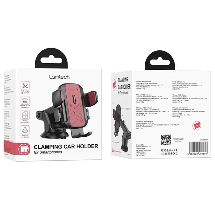 Βάση Κινητού Αυτοκινήτου Lamtech Multi-Angle for Up To 7' Black/Red