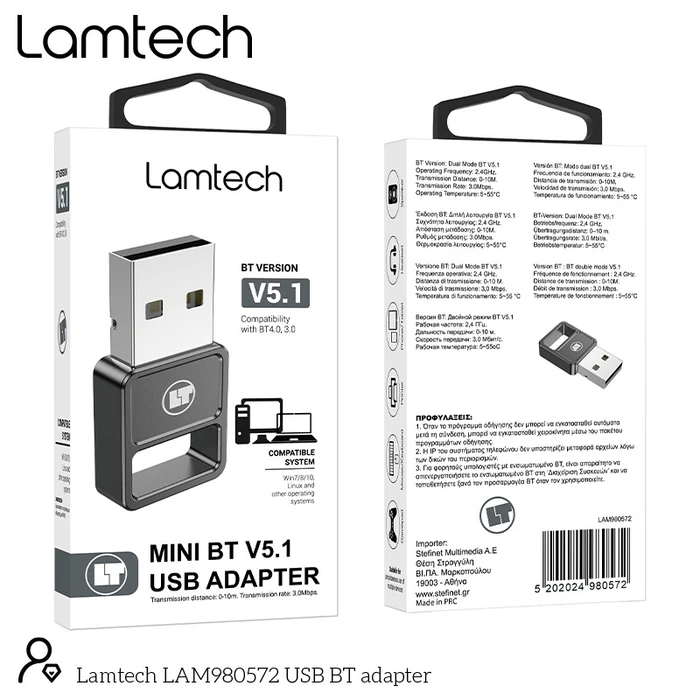 Bluetooth Adapter Lamtech Mini V5.1 USB
