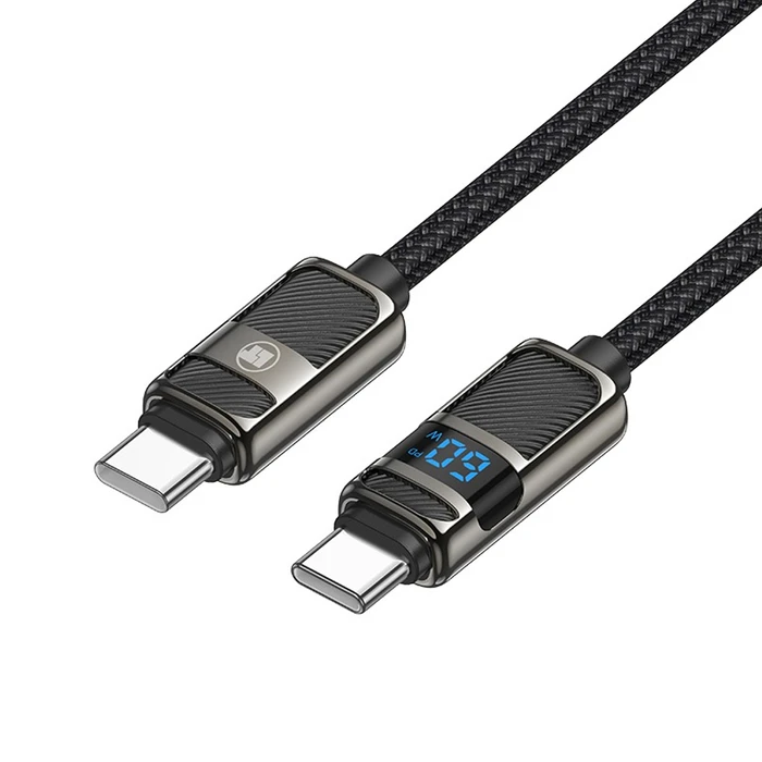 Καλώδιο USB Lamtech Type-C To Type-C 3A High Display Charge & Data 60W 1.2M Black