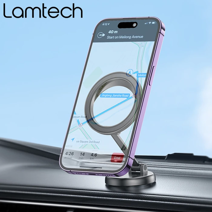 Lamtech Βάση Κινητού Αυτοκινήτου με Μαγνήτη Μαύρη LAM980886